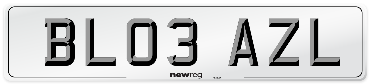 BL03 AZL Number Plate from New Reg